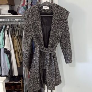Calvin Klein Women's Black and Gray Coat